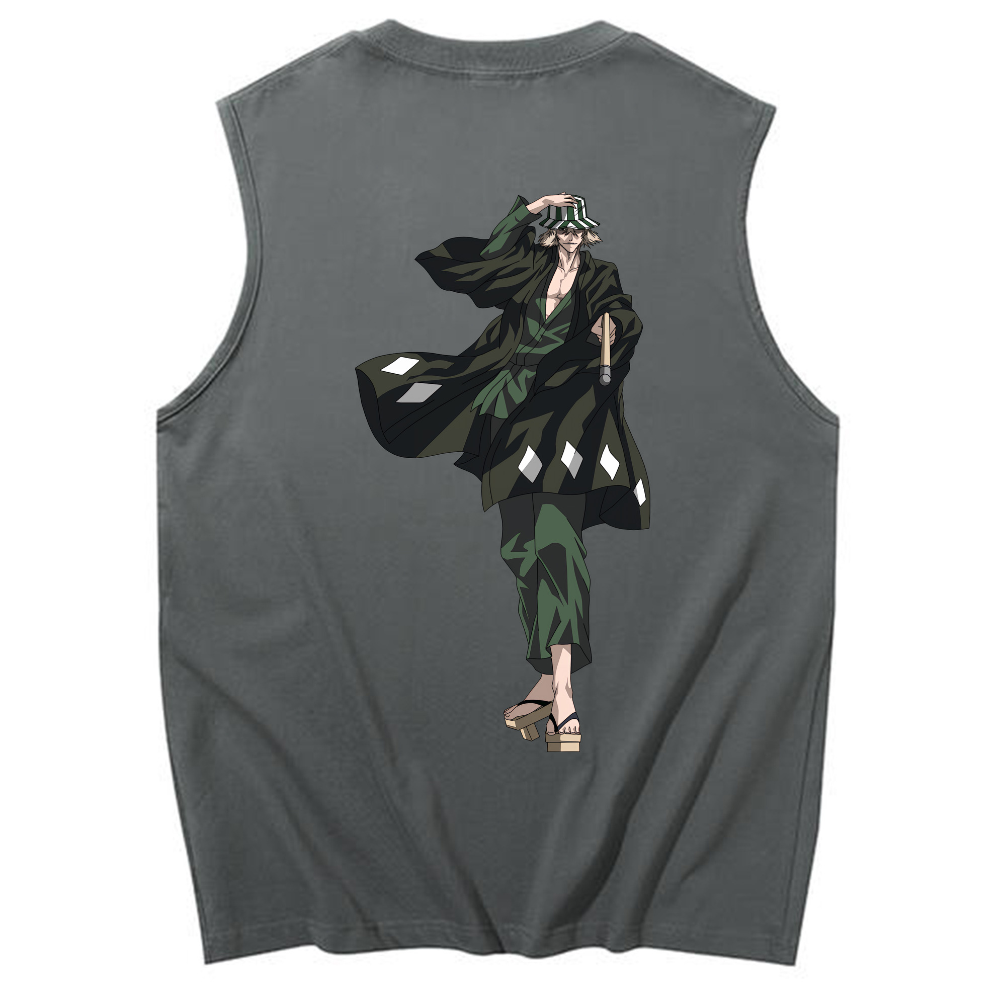 （画像用） "ブリーチ 浦原 喜助（うらはら きすけ） BLEACH Urahara Kisuke " コットン100％タンクトップ（背面プリント）